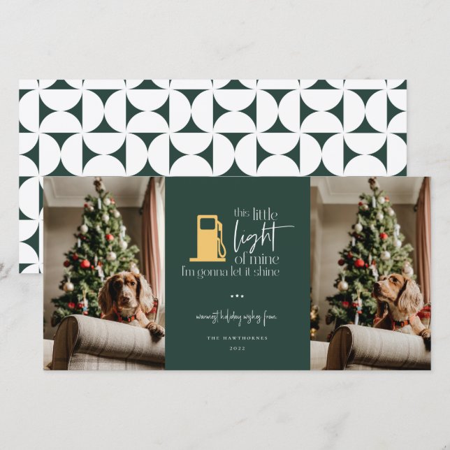 Carte Cette Petite Lumière Drôle Noël 2 Photo (Devant / Derrière)