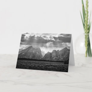 Carte Chaîne de montagne grande de Teton en noir et