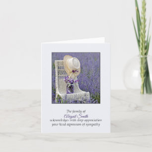 Carte Chaise avec Casquette et Fleurs Sympathie Merci