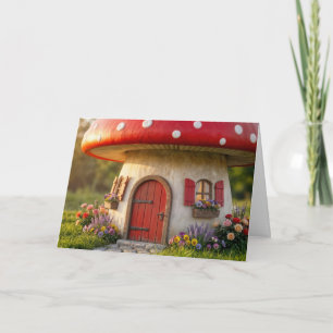 Carte Chalet Champignon Anniversaire