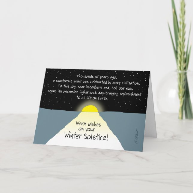 Carte Chaleureux voeux sur votre solstice d'hiver! - (Devant)