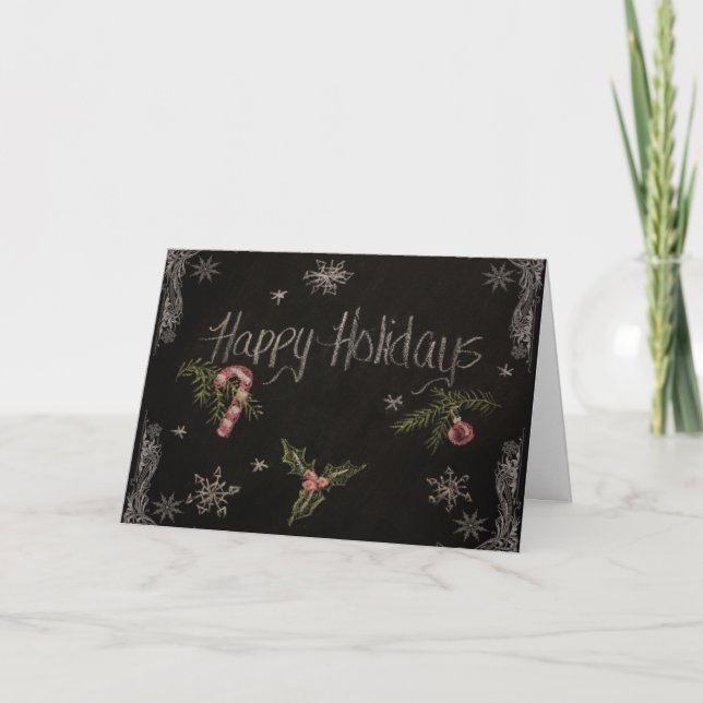 Carte chalkboard de Happy Holidays (Devant)