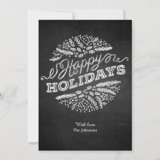 Carte Chalkboard Happy Holidays 5x7 manuscrite