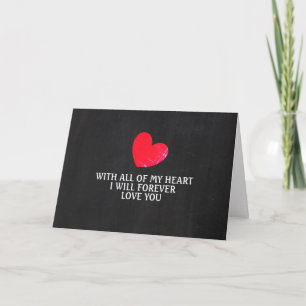 Carte Chalkboard Heart, Saint-Valentin