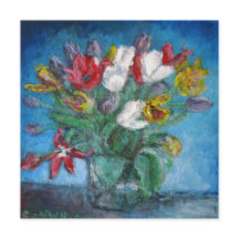 Chambre Bleue Tulipe Bouquet de fleurs dans un vas