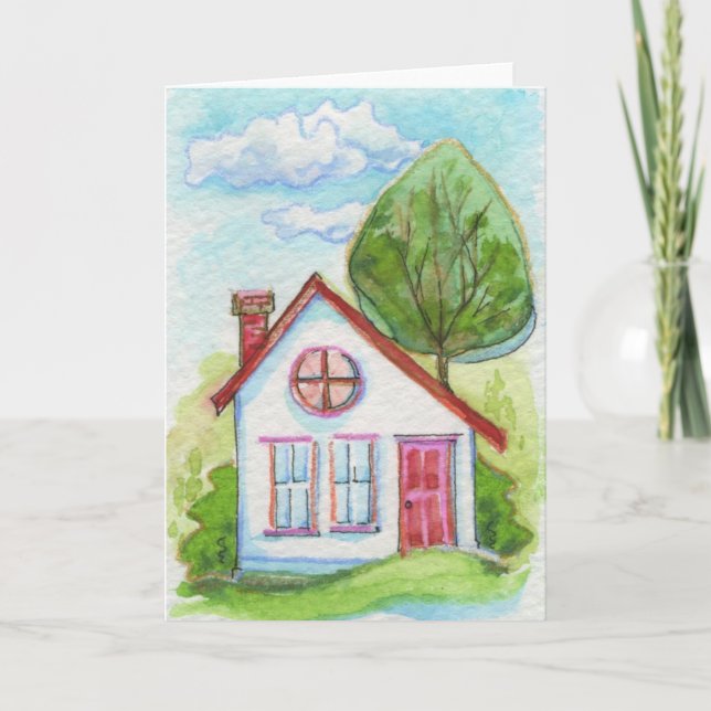 Carte Chambre colorée d'aquarelle (Devant)