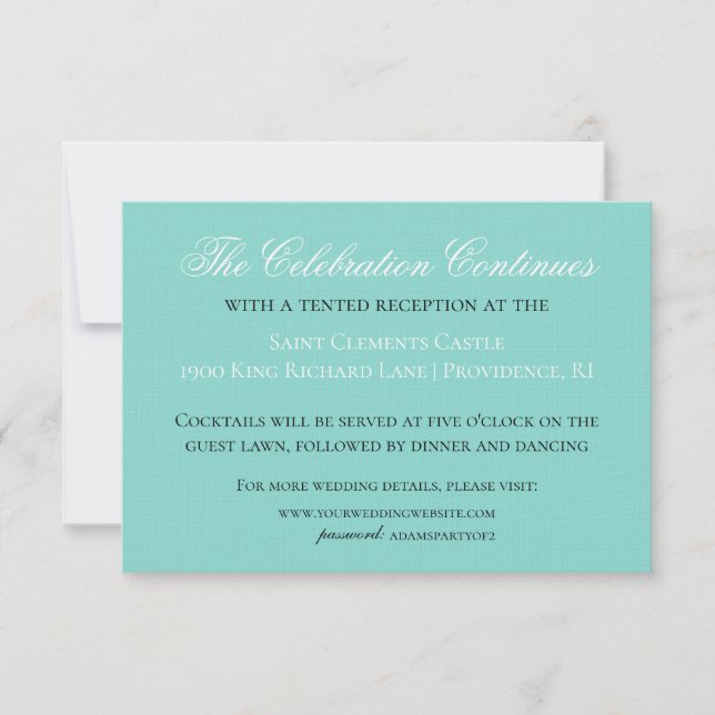 Carte Chambre de Mariée Traditionnelle Blanche de Récept (Devant)