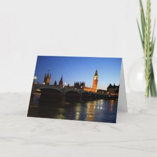 Carte Chambres du Parlement et de Big Ben la nuit