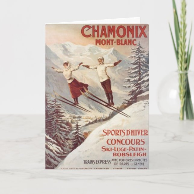 Carte Chamonix vintage, Mont Blanc, France - (Devant)