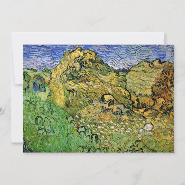 Carte Champ avec piles de blé par Vincent van Gogh (Devant)