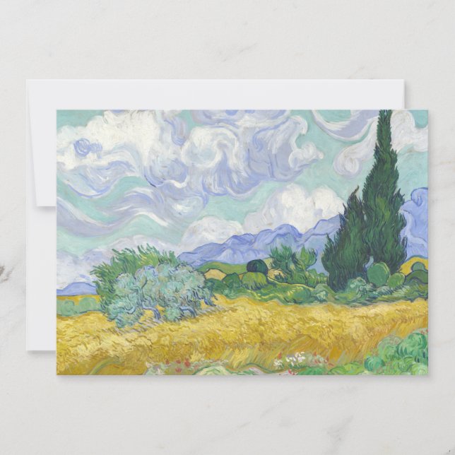 Carte Champ de blé avec cyprès | Vincent van Gogh (Devant)