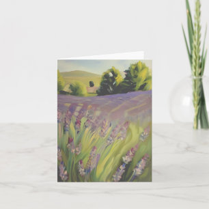 Carte Champ de lavande aquarelle personnalisable