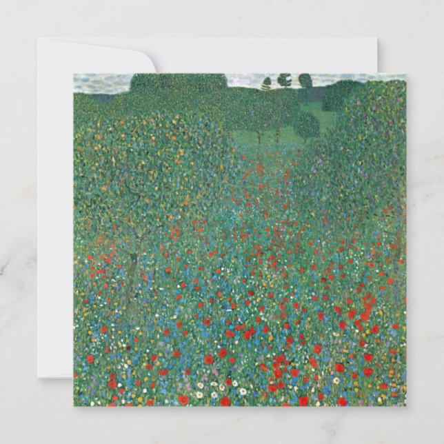 Carte Champ de pavot par Gustav Klimt, Art Nouveau Vinta (Devant)
