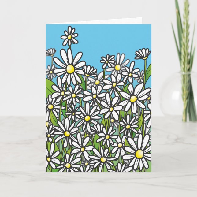 Carte Champ des fleurs de marguerite blanche (Devant)