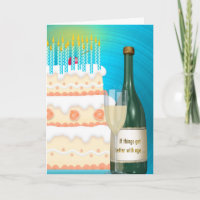 Champagne d'anniversaire et gâteau