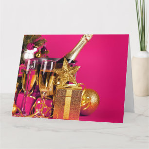 Carte Champagne et rose
