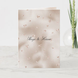Carte Champagne Glam Blush Coeurs de Parties scintillant