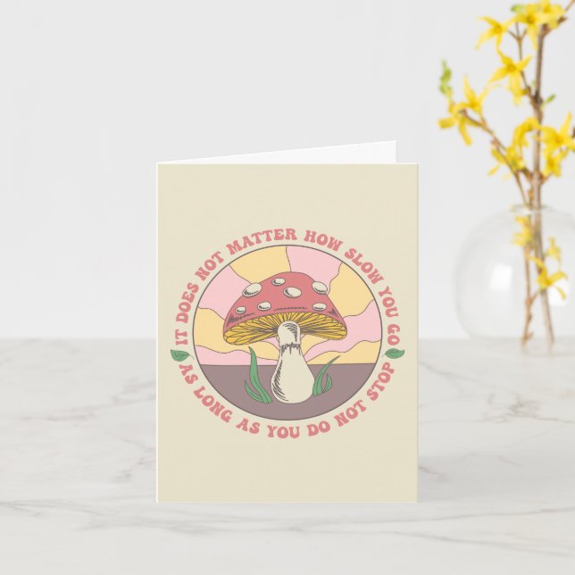 Carte Champignons Super Vintages personnalisables (Fleur jaune)