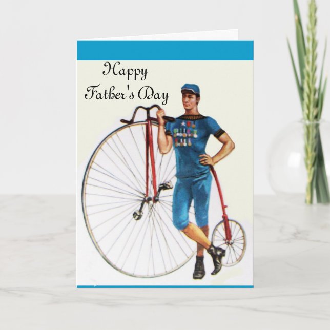 Carte Championnat vintage de vélo, Fête des pères (Devant)