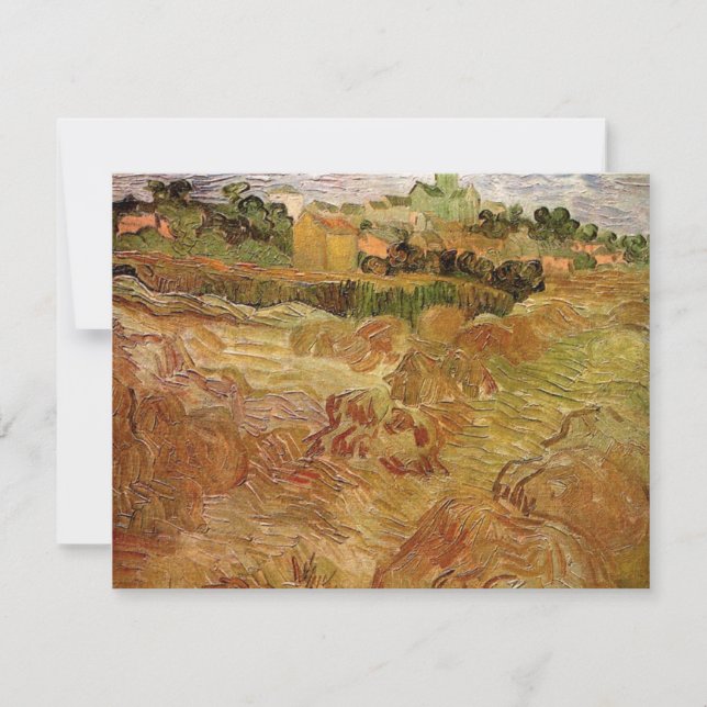 Carte Champs de blé avec Auvers par Vincent van Gogh (Devant)