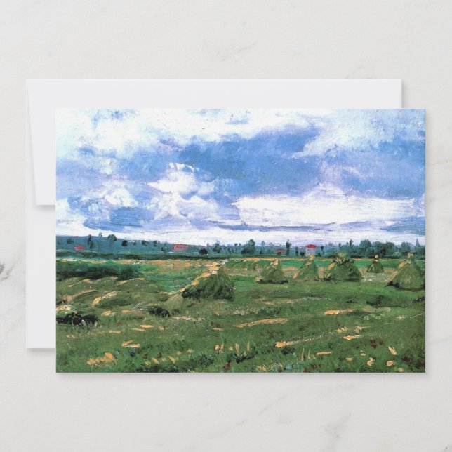 Carte Champs de blé avec Haystaches par Vincent van Gogh (Devant)