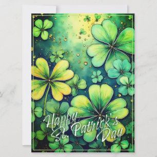 Carte Chance de la Saint-Patrick - Trèfles aquarelle 🍀✨
