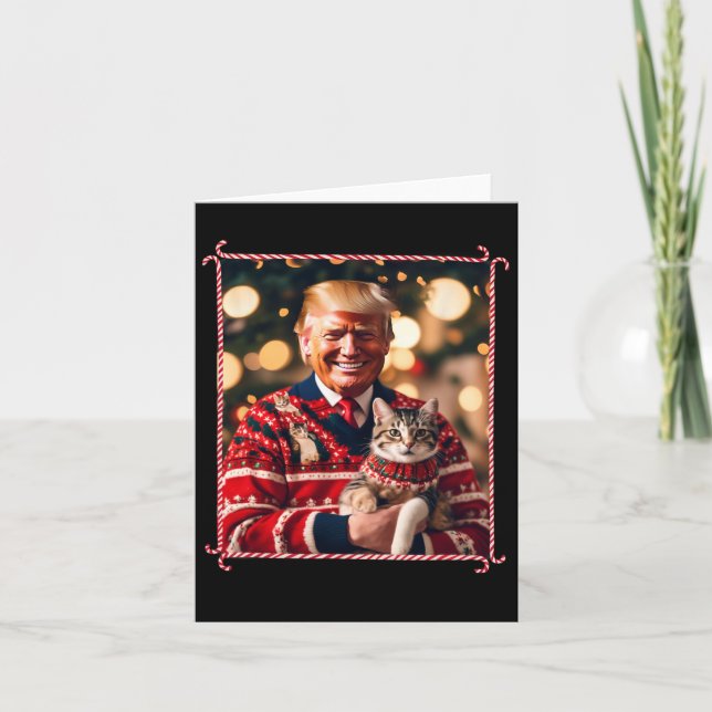 Carte Chandail de Noël drôle Trump pour les Amoureux de  (Devant)
