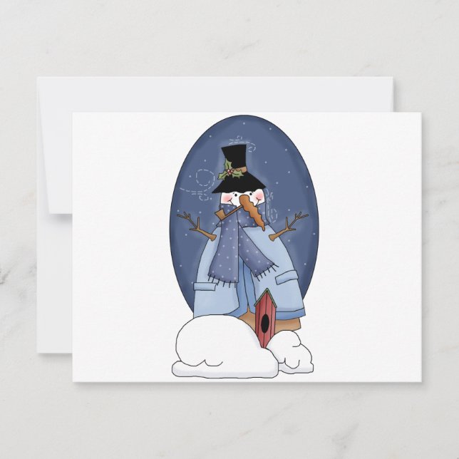 Carte Chandails et cadeaux Snowman Blue (Devant)