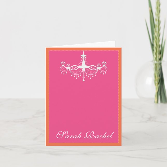 Carte Chandelier rose et orange chaud (Devant)