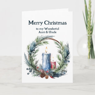 Carte Chandelle de Noël Tante et oncle