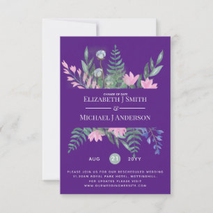 Carte Changement de date Plans Report Fleur sauvage Chic