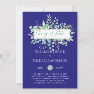 Carte Changement de plan Date Greenery Eucalyptus Event