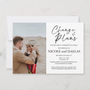 Carte Changement de plans de mariage reprogrammé date mo