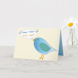 Carte Chant d'oiseau bleu mignon Vous êtes doux