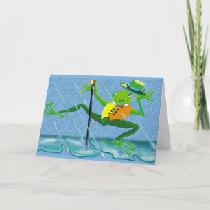 Carte chanter dans la grenouille