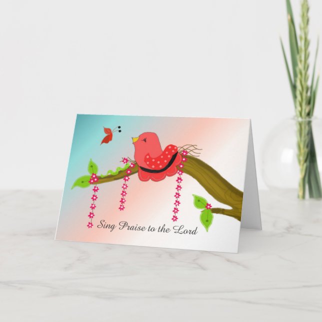 Carte Chanter Encouragement des oiseaux (Devant)