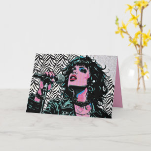 Carte Chanteur Pop Art Rocker Punk Trame Amateurs de Mus