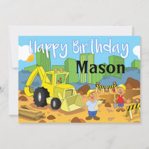 Carte Chantier de construction Joyeux Anniversaire