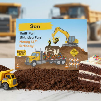 Carte Chantier pour son 13e anniversaire