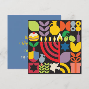 Carte Chanukah Hanoukka Menorah Donut Etoiles juives