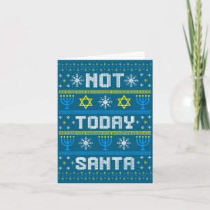 Carte Chanukah Père Noël laid Aujourd'hui Hanukkah Pas J