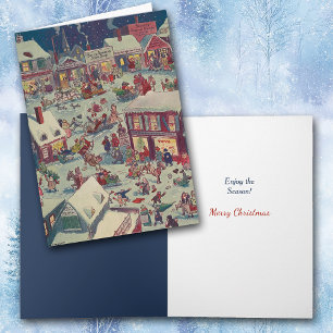 Carte Chaos Village de Noël Retro