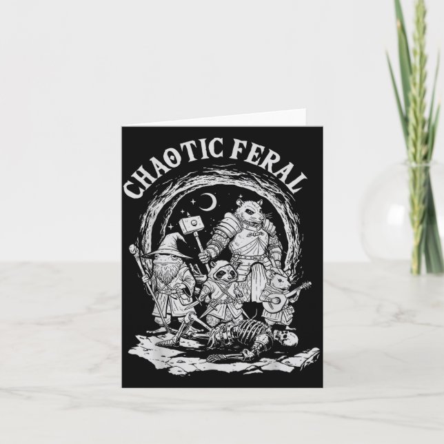 Carte Chaotic Feral Funny Rpg Party Fantasy Animal Meme  (Devant)