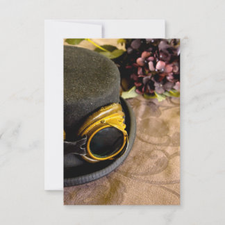 Carte Chapeau à vapeur avec lunettes