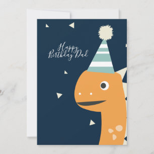 Carte Chapeau d'anniversaire de dinosaure mignon Confett