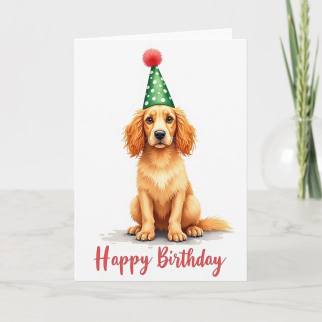 Carte Chapeau de Chiots Peints Douce (Devant)