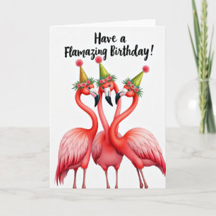 Carte Chapeau de Fête Oiseaux Roses