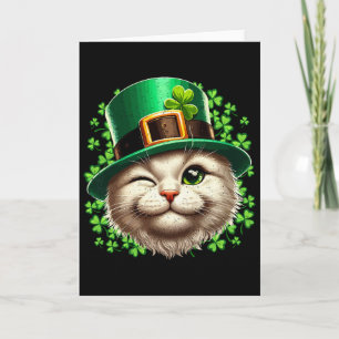 Carte Chapeau de lutin de chat Saint-Patrick jour Kitten
