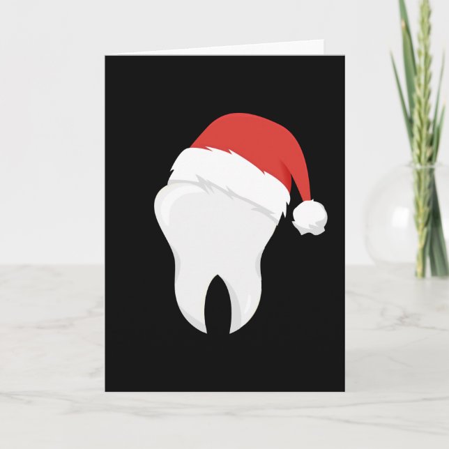 Carte Chapeau de Noël Dentiste Dents Cadeau Dentaire (Devant)