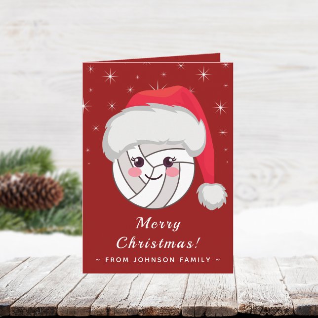 Carte Chapeau de Santa boule de volley-ball mignonne Kaw (Créateur téléchargé)